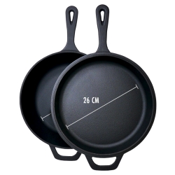 Emaliowany żeliwny garnek do pieczenia Zyle, czarny, ZY226BKI, dwuczęściowy, Ø26 cm