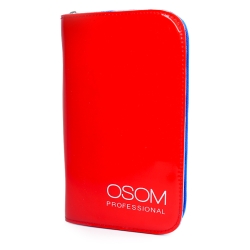 Etui na nożyczki OSOM Professional Red Scissor Case OSOMCASERED – czerwone, na 2 nożyczki i grzebień