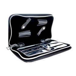Etui na 4 nożyczki fryzjerskie OSOM Professional Silver Scissor Case OSOMCASESILV – srebrne