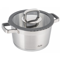 Garnek indukcyjny z pokrywką Zyle ZY12720CS, 2,5 litra, stal nierdzewna, technologia Impact Bonding, na wszystkie kuchenki