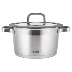 Garnek indukcyjny z pokrywką Zyle ZY12720CS, 2,5 litra, stal nierdzewna, technologia Impact Bonding, na wszystkie kuchenki