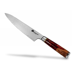 Nóż szefa kuchni Kamazaki Chef KZI202KN – ostrze 20 cm, stal damasceńska