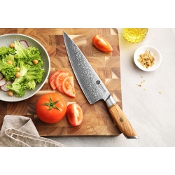 Nóż szefa kuchni Kamazaki Chef KZ37KN, ostrze 22 cm – stal damasceńska