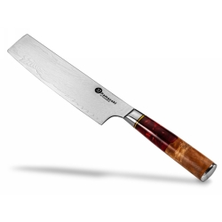 Nóż Nakiri Kamazaki KZI206KN, ostrze 18 cm – stal damasceńska z rdzeniem VG-10