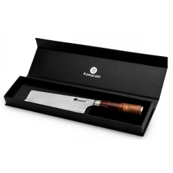 Nóż Nakiri Kamazaki KZI206KN, ostrze 18 cm – stal damasceńska z rdzeniem VG-10