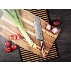 Nóż Nakiri Kamazaki KZI206KN, ostrze 18 cm – stal damasceńska z rdzeniem VG-10