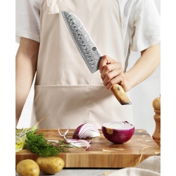 Nóż Santoku KAMAZAKI KZ38KN ze stali damasceńskiej, 18 cm