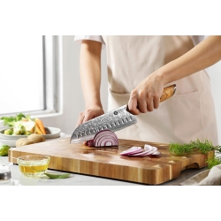 Nóż Santoku KAMAZAKI KZ38KN ze stali damasceńskiej, 18 cm