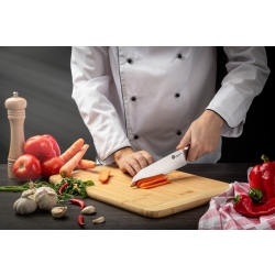Nóż Santoku Kamazaki KZI006KN, ostrze 18 cm – 67-warstwowa stal damasceńska