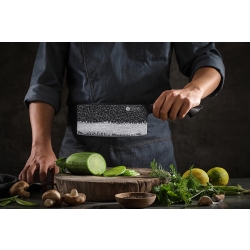 Nóż tasak Kamazaki Black Damascus Cleaver Knife KZ51KN, 18 cm