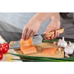 Nóż Bunka Kamazaki KZI303KN, ostrze 18 cm – stal damasceńska z rdzeniem AUS10