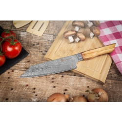 Nóż Bunka Kamazaki KZI303KN, ostrze 18 cm – stal damasceńska z rdzeniem AUS10