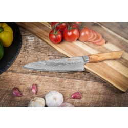 Nóż szefa kuchni Kamazaki Chef KZI301KN, ostrze 20 cm – stal damasceńska z rdzeniem AUS10