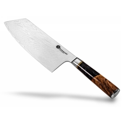 Nóż kuchenny Kamazaki Cleaver KZI103KN, ostrze 19 cm – stal damasceńska