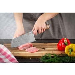 Nóż kuchenny Kamazaki Cleaver KZI103KN, ostrze 19 cm – stal damasceńska