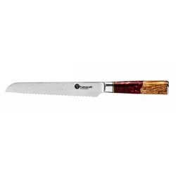 Nóż do chleba Kamazaki KZI204KN, ostrze 20 cm – stal damasceńska