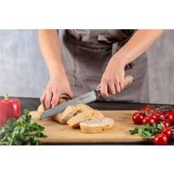 Nóż do chleba Kamazaki KZI204KN, ostrze 20 cm – stal damasceńska