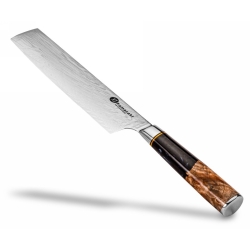 Nóż Nakiri Kamazaki KZI107KN z 67-warstwowej stali damasceńskiej – ostrze 18 cm