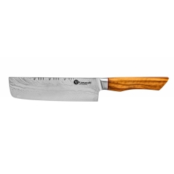 Nóż Nakiri Kamazaki KZI302KN, ostrze 18 cm – stal damasceńska z rdzeniem AUS10