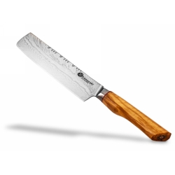 Nóż Nakiri Kamazaki KZI302KN, ostrze 18 cm – stal damasceńska z rdzeniem AUS10