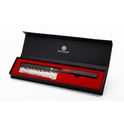 Nóż Nakiri KAMAZAKI KZI218KN, ostrze 18 cm – stal damasceńska z rdzeniem VG-10