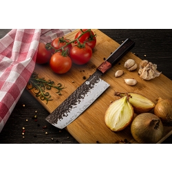 Nóż Nakiri KAMAZAKI KZI218KN, ostrze 18 cm – stal damasceńska z rdzeniem VG-10