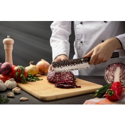 Nóż Nakiri KAMAZAKI KZI218KN, ostrze 18 cm – stal damasceńska z rdzeniem VG-10