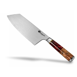 Nóż Kamazaki Cleaver KZI201KN, ostrze 19 cm – stal damasceńska, rdzeń VG-10