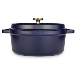 Okrągły emaliowany garnek żeliwny Zyle ZY01BLKI Ø27 cm, 5 l, niebieski