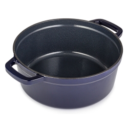 Okrągły emaliowany garnek żeliwny Zyle ZY01BLKI Ø27 cm, 5 l, niebieski