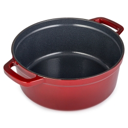 Okrągły emaliowany garnek żeliwny Zyle ZY01RKI Ø27 cm, 5 l, czerwony