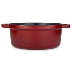 Okrągły emaliowany garnek żeliwny Zyle ZY01RKI Ø27 cm, 5 l, czerwony