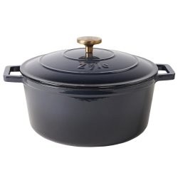 Okrągły emaliowany garnek żeliwny Zyle ZY020DGKI, szary, Ø 27 cm, 6 l