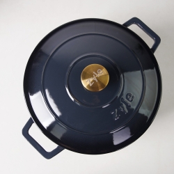 Okrągły emaliowany garnek żeliwny Zyle ZY020DGKI, szary, Ø 27 cm, 6 l