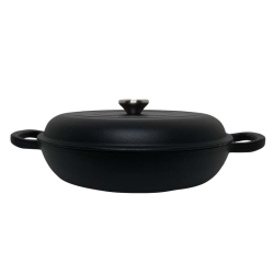 Okrągły emaliowany garnek żeliwny Zyle ZY030CBKI Ø30 cm, 3,5 l, czarny