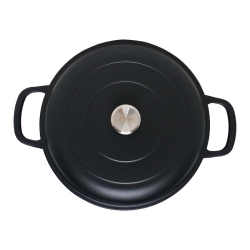Okrągły emaliowany garnek żeliwny Zyle ZY030CBKI Ø30 cm, 3,5 l, czarny