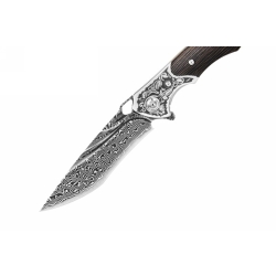 Nóż składany damasceński Kamazaki KZI23056 – stal VG10, 67 warstw