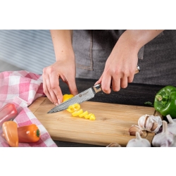 Nóż uniwersalny Kamazaki KZI101KN, ostrze 13 cm – stal damasceńska VG-10