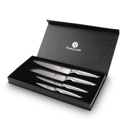 Zestaw 4 noży kuchennych KAMAZAKI KZI500SET – stal damasceńska, rdzeń VG-10
