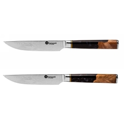 Zestaw 2 noży do steków Kamazaki KZI111STK – stal damasceńska, ostrza 13 cm