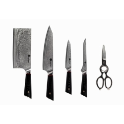 Zestaw noży damasceńskich Kamazaki KZI004SET 4 szt. z blokiem